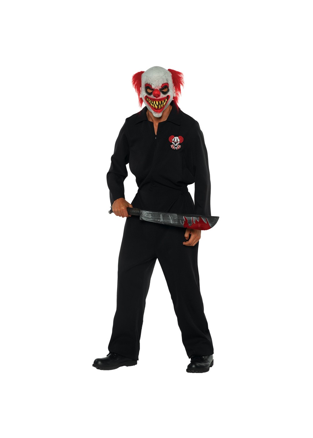 Killer Clown Boiler Suit Serial Killer Psycho Adult Halloween Costume STD-XXL